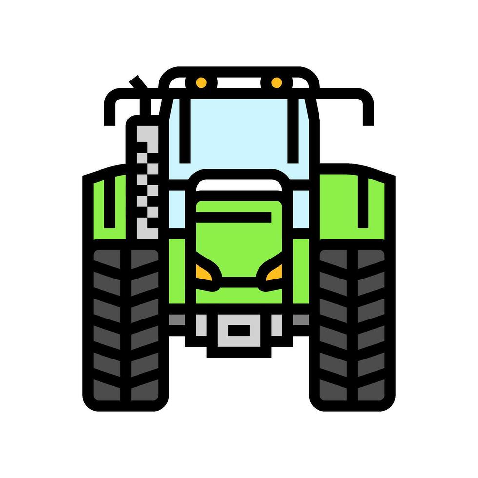 machinery tractor front color icon illustration vector