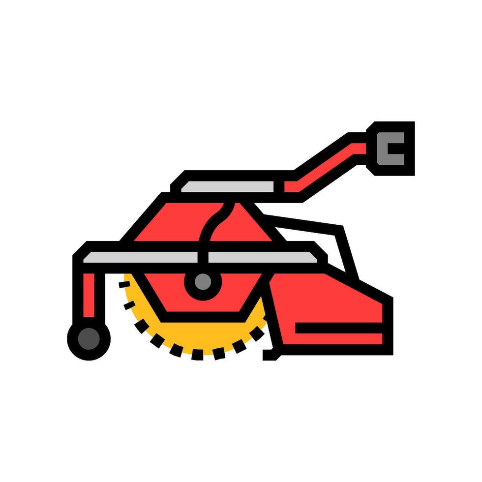 road sweeper tractor color icon illustration vector