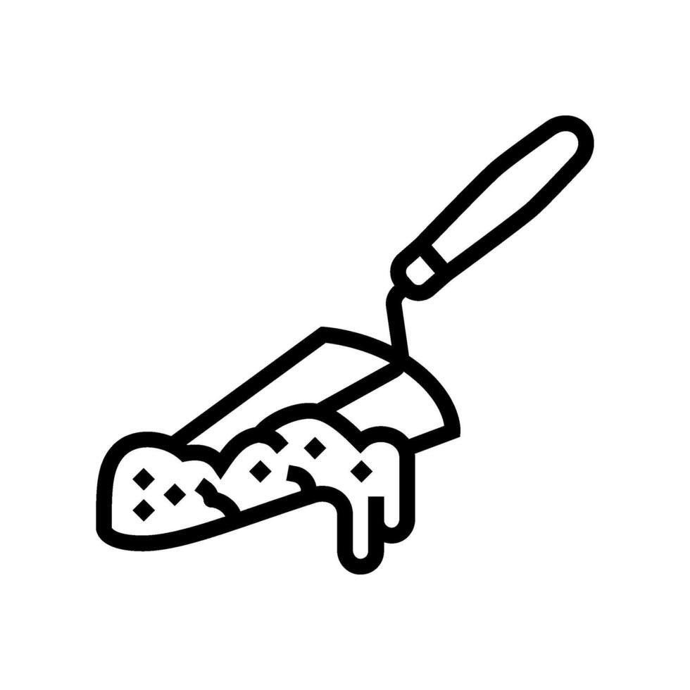 trowel cement concrete line icon illustration vector