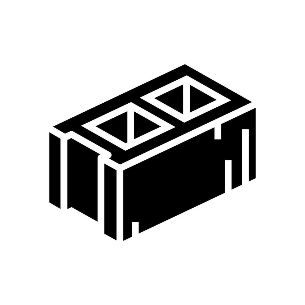 block cement concrete glyph icon illustration vector