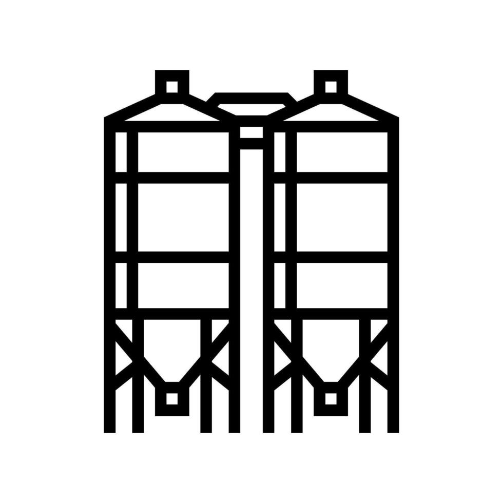 silo cement concrete line icon illustration vector