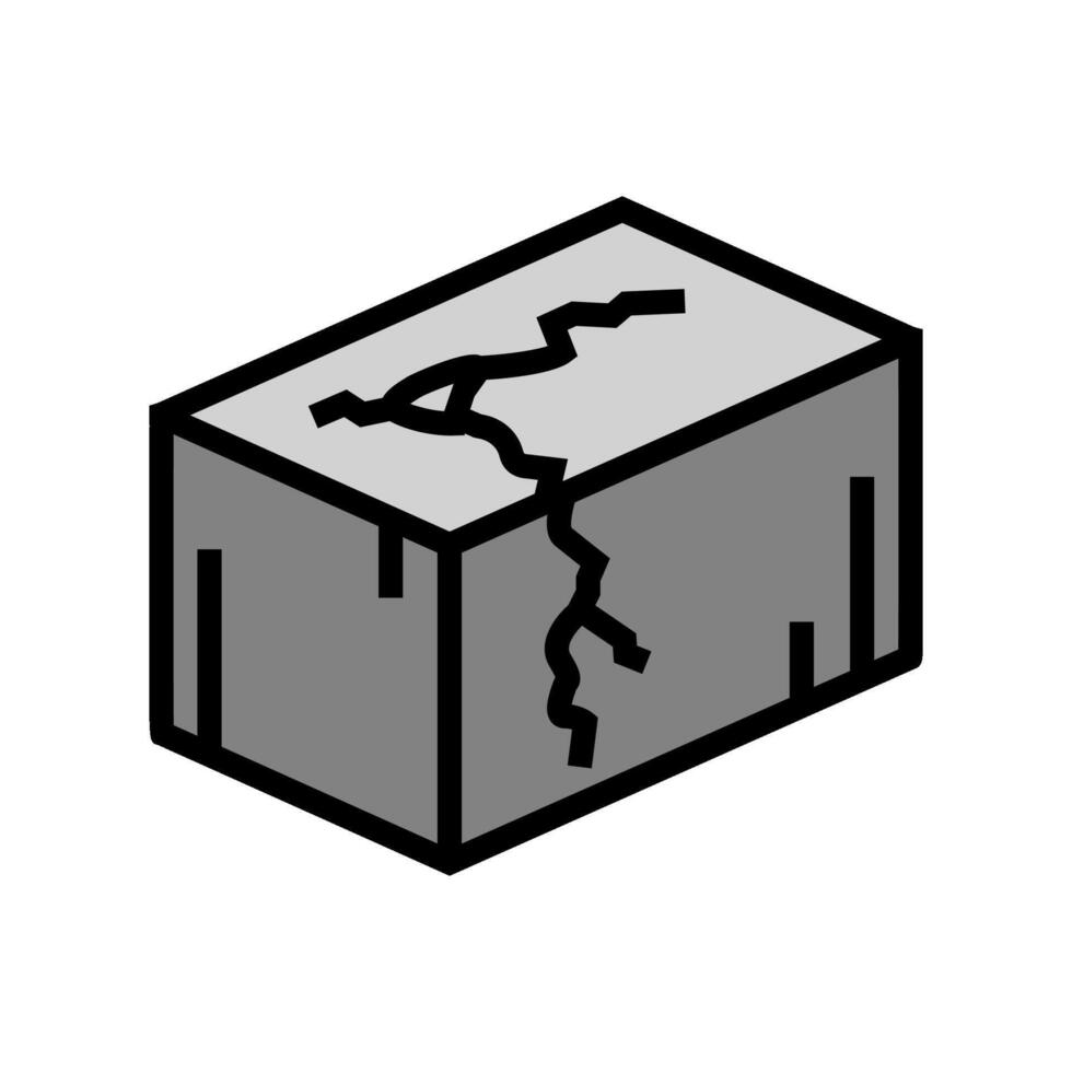 dry cracks cement concrete color icon illustration vector