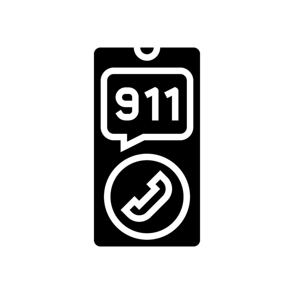 calling emergency services glyph icon illustration vector
