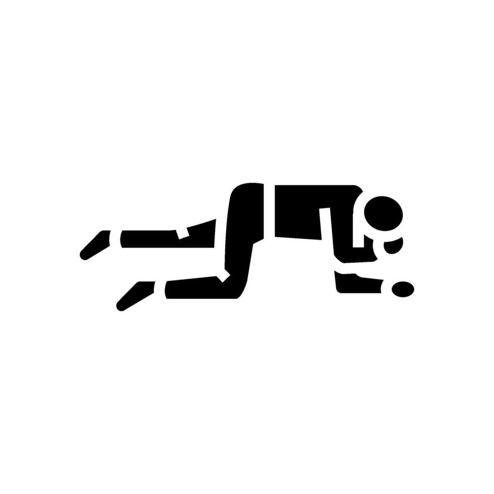 placing unconscious victim recovery position glyph icon illustration vector
