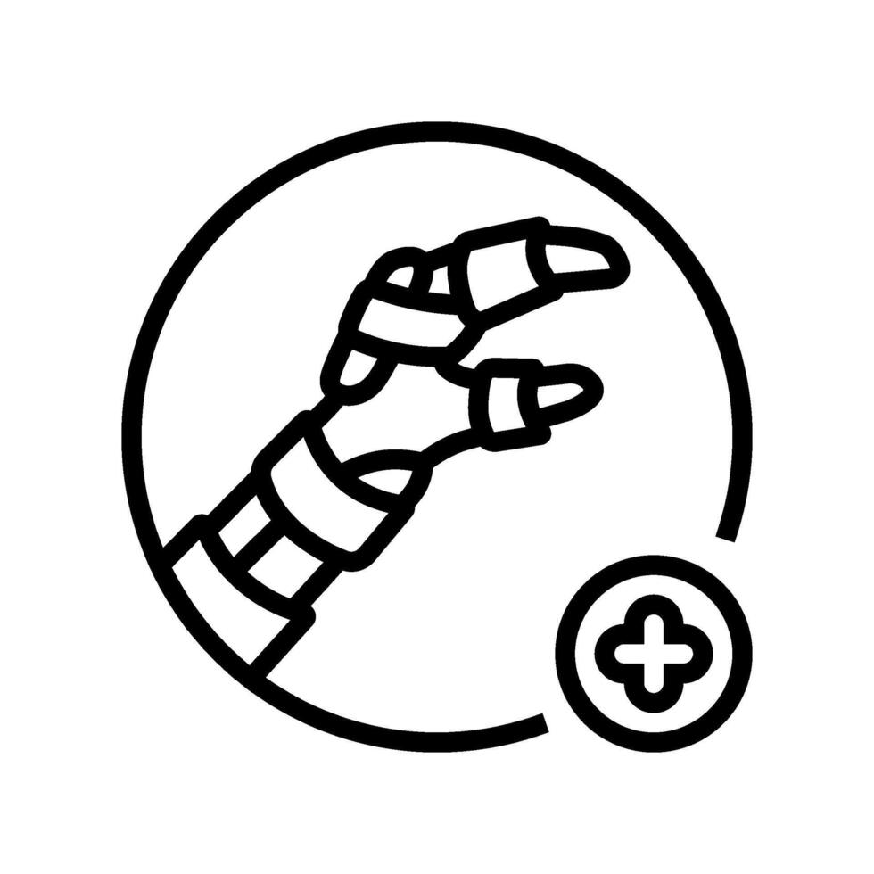 splinting limb first aid line icon illustration vector