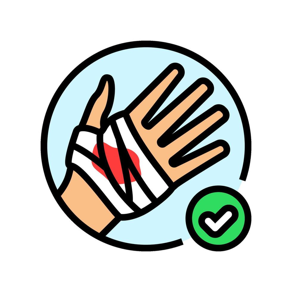 control bleeding gauze bandages color icon illustration vector