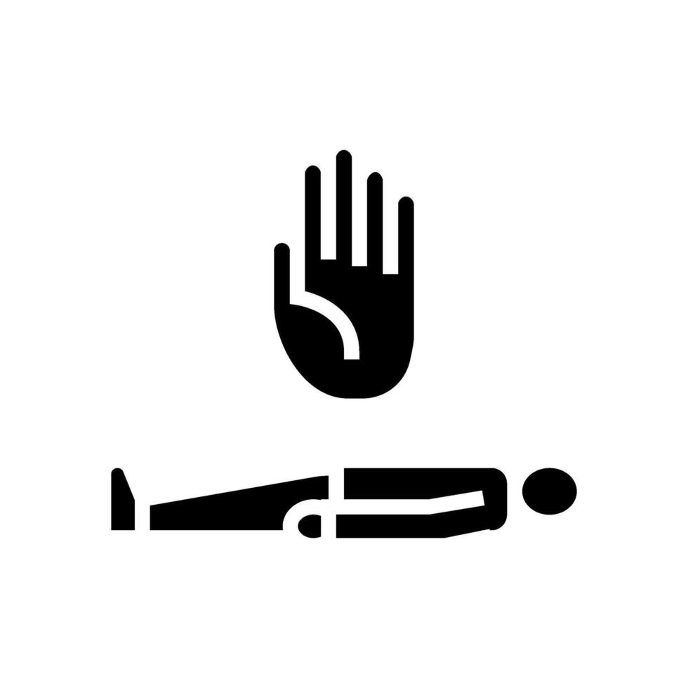 do not move the victim first aid glyph icon illustration vector