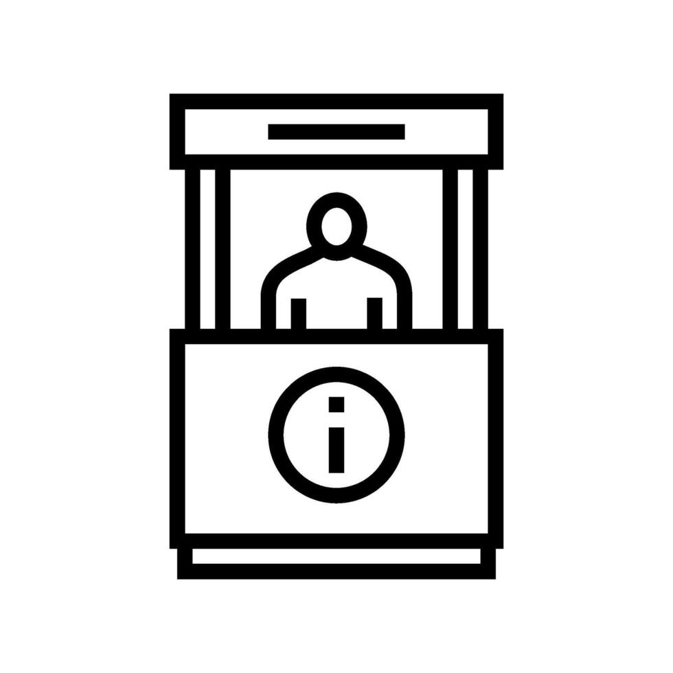 information booth line icon illustration vector