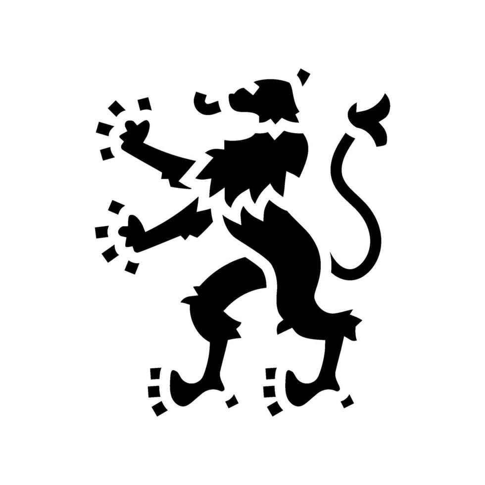 lion heraldic glyph icon illustration vector