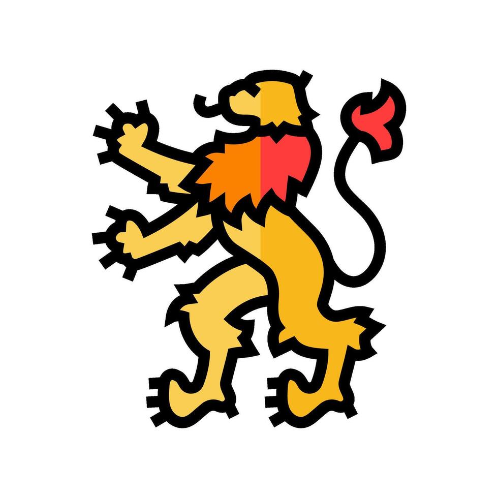 lion heraldic color icon illustration vector