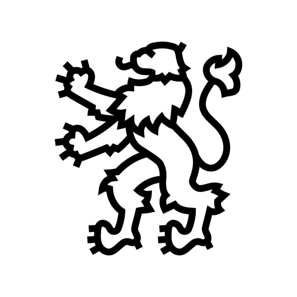 lion heraldic line icon illustration vector