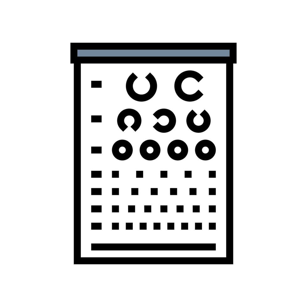 exam chart optometry vision eye color icon illustration vector