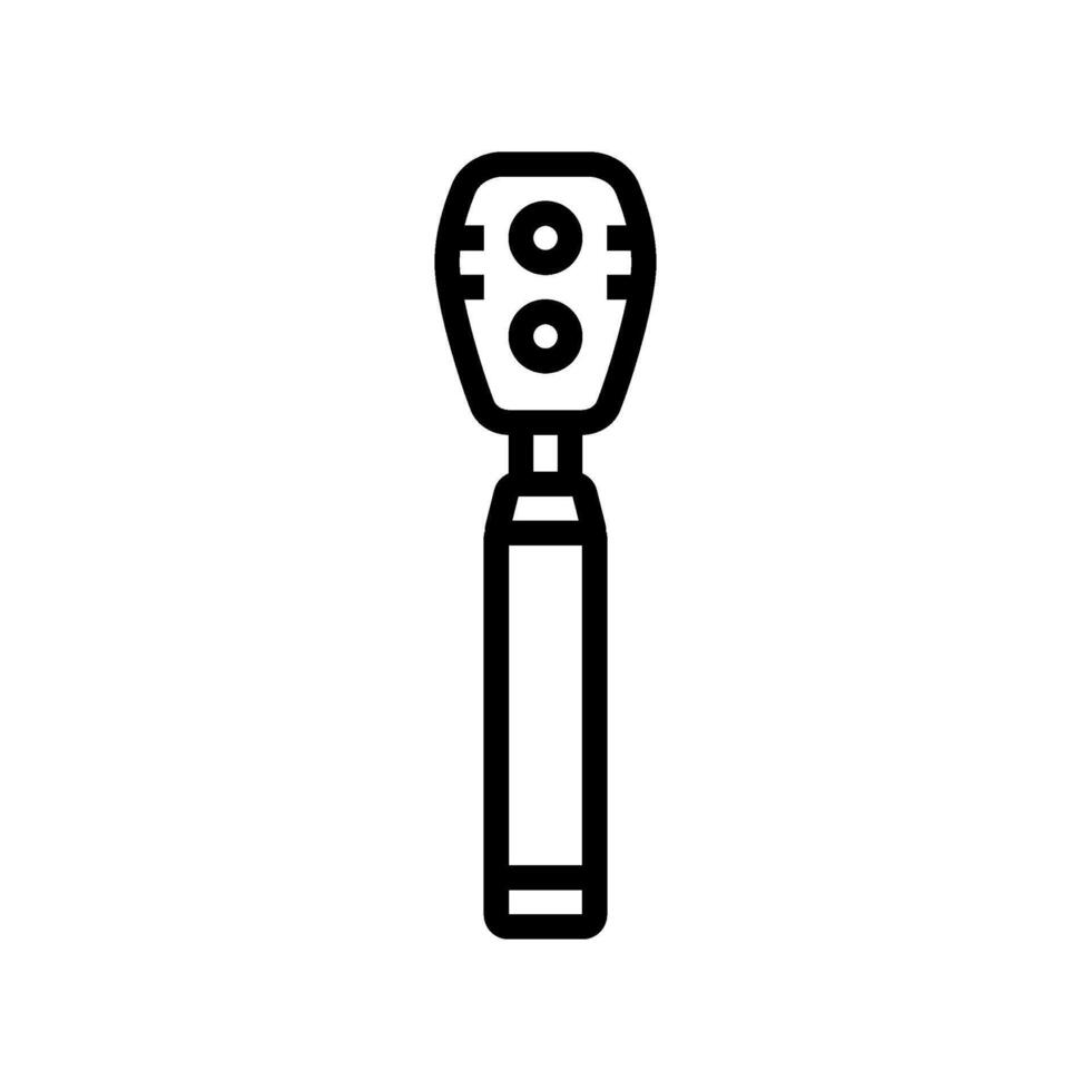 ophthalmoscope optometry vision eye line icon illustration vector