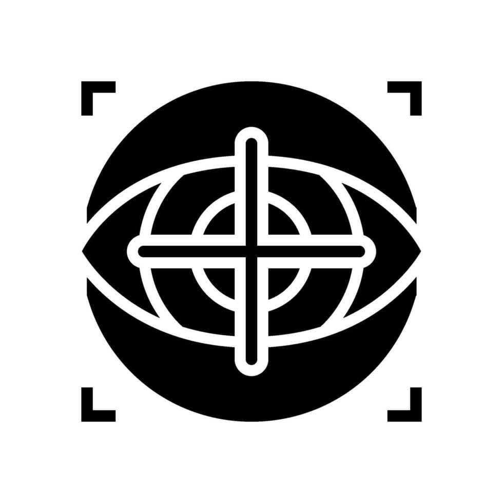 focus test optometry vision eye glyph icon illustration vector