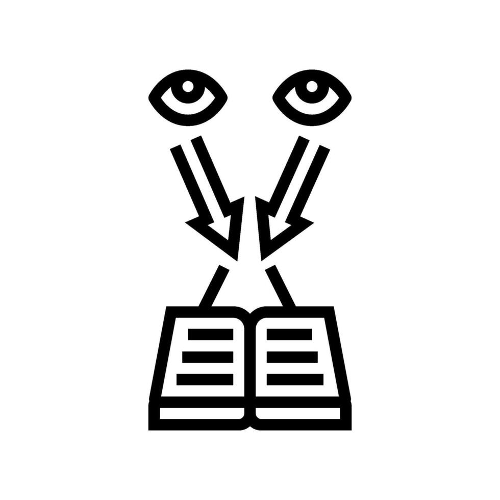 binocular vision test optometry eye line icon illustration vector