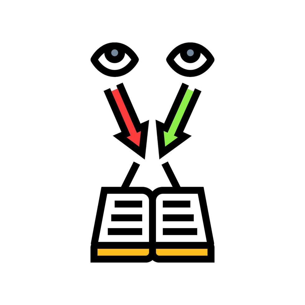 binocular vision test optometry eye color icon illustration vector