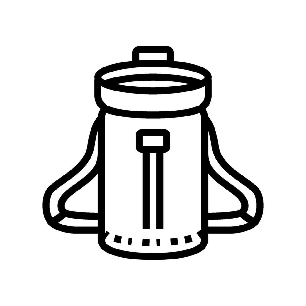 chalk bag rock climbing line icon illustration vector