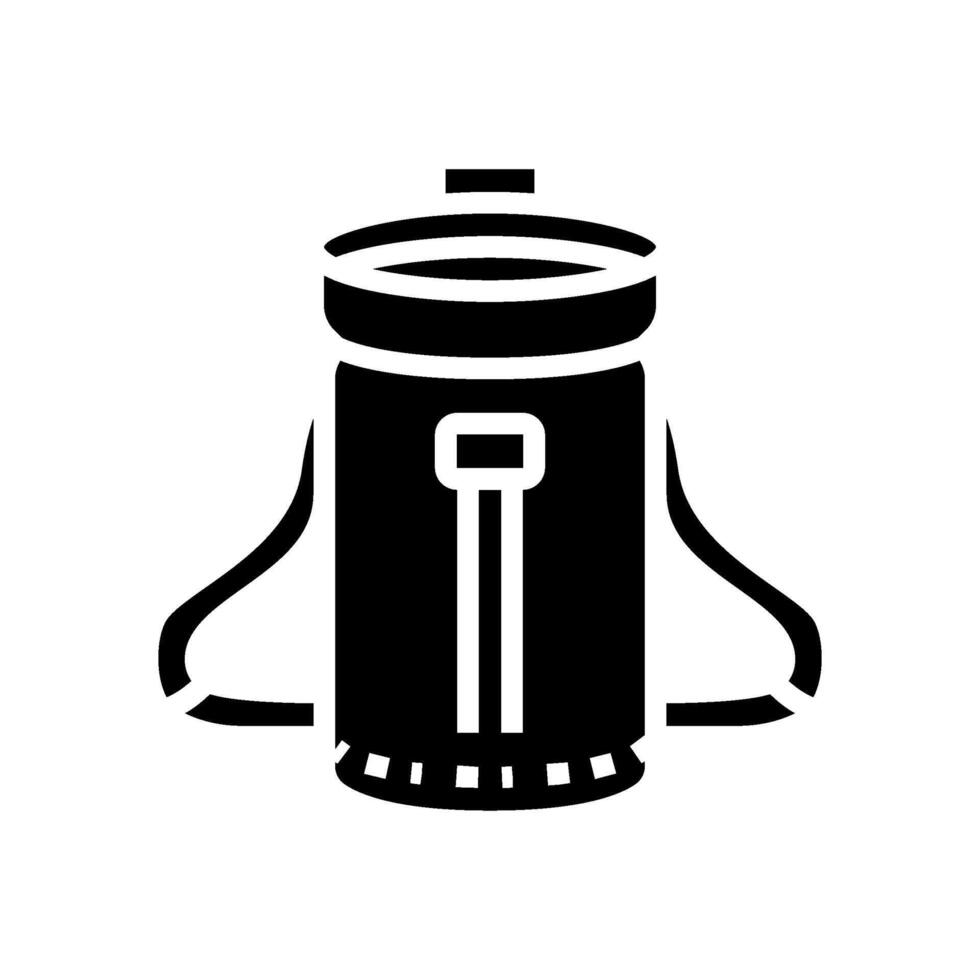 chalk bag rock climbing glyph icon illustration vector