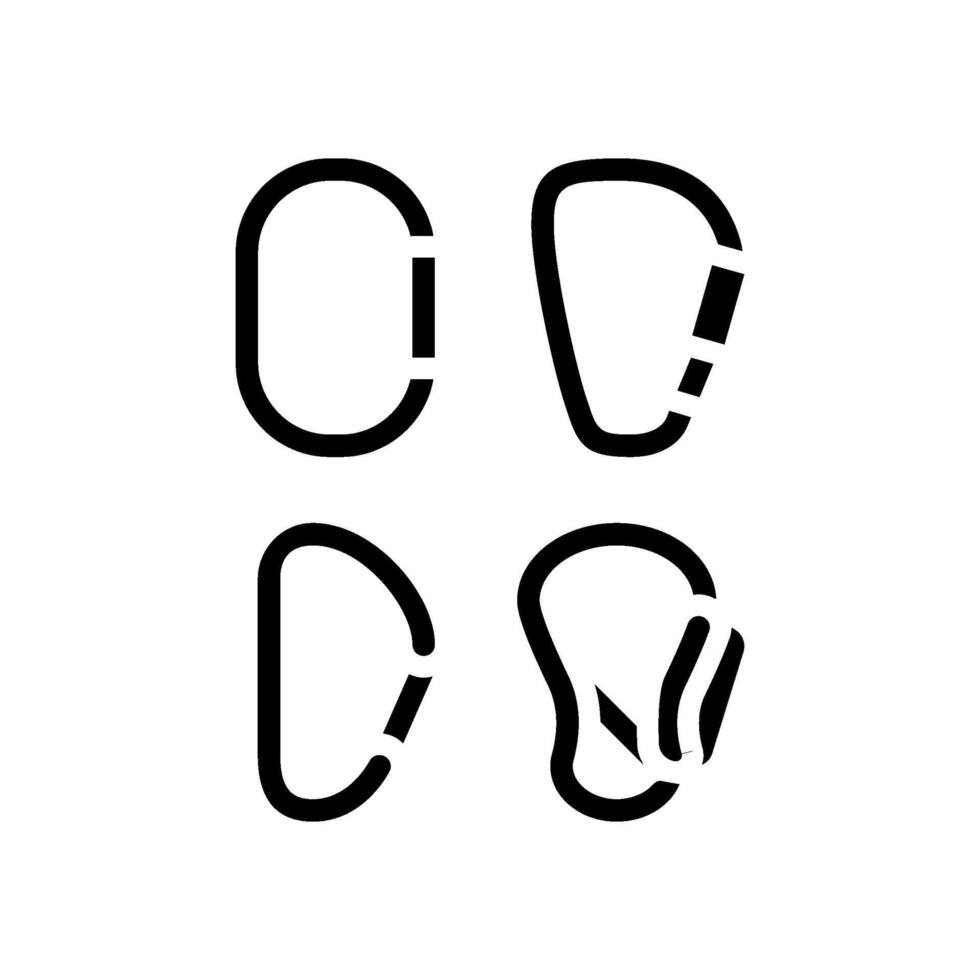 carabiners rock climbing glyph icon illustration vector
