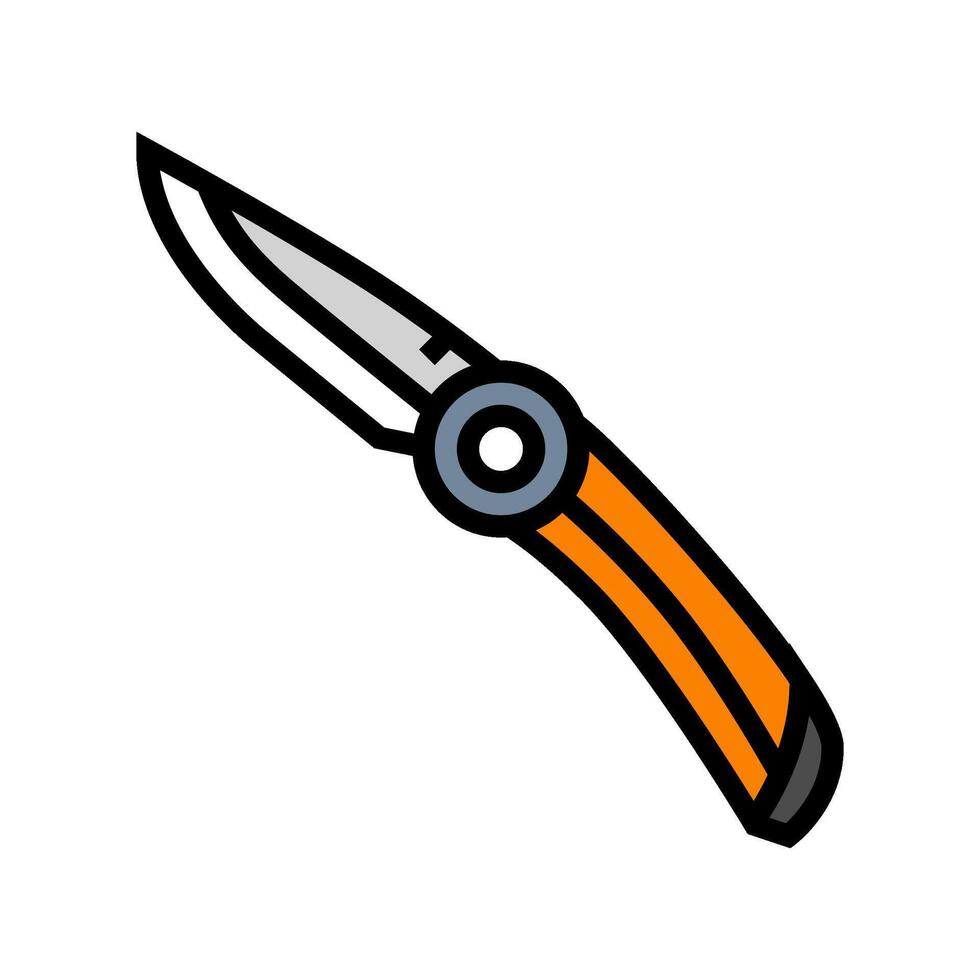 knife foldable rock climbing color icon illustration vector
