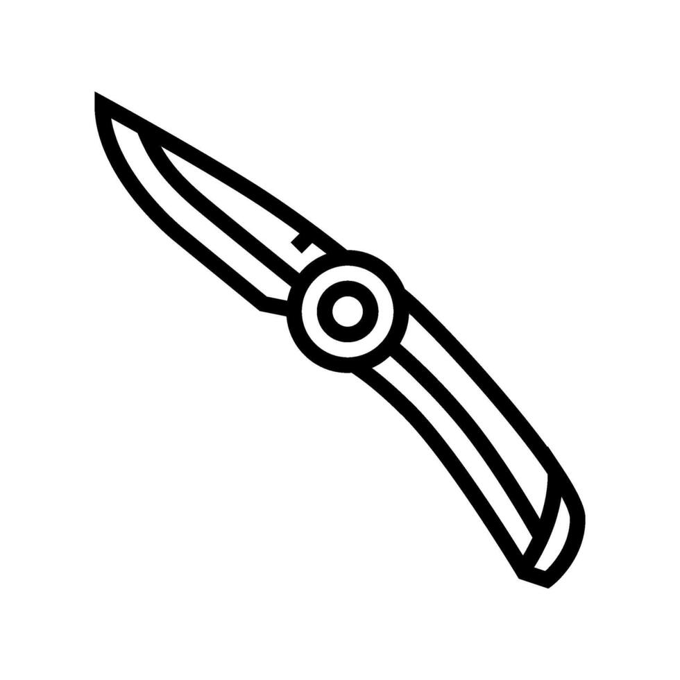 knife foldable rock climbing line icon illustration vector