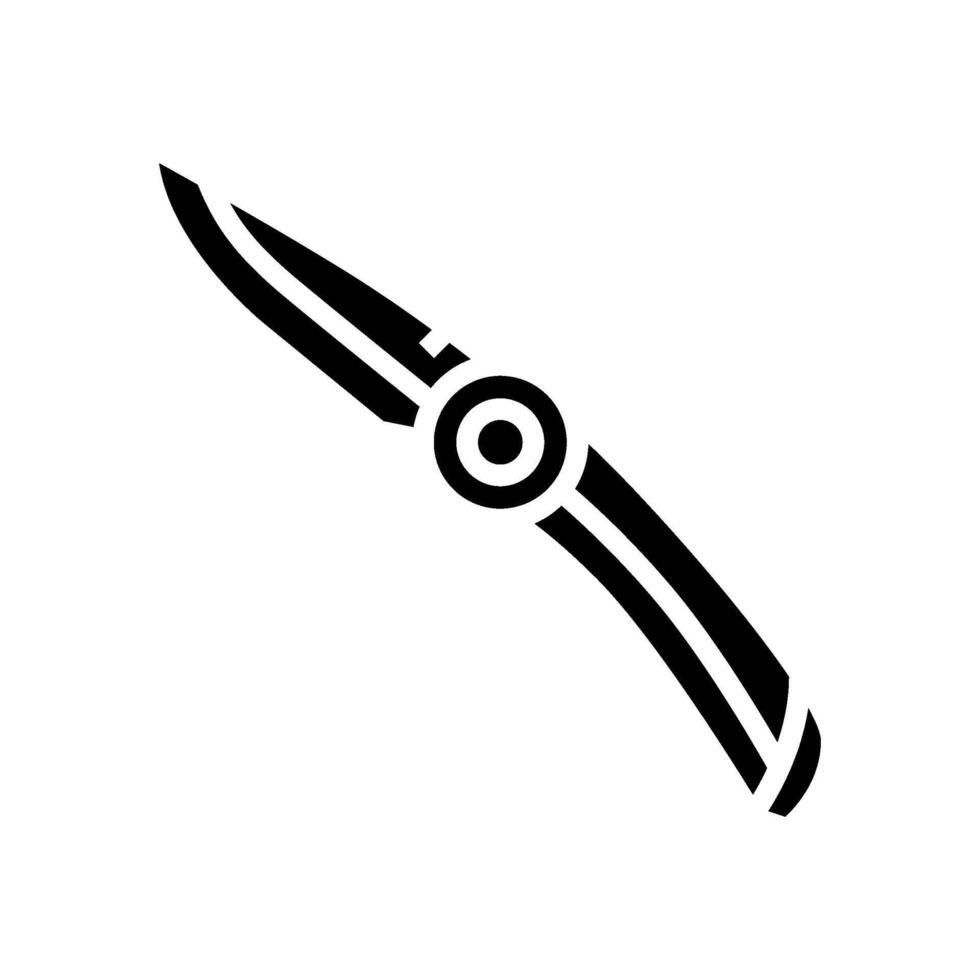knife foldable rock climbing glyph icon illustration vector