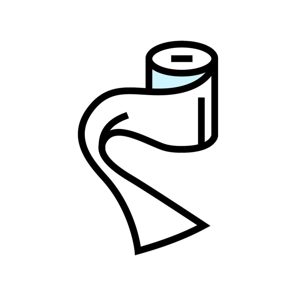 unrolling toilet paper color icon illustration vector