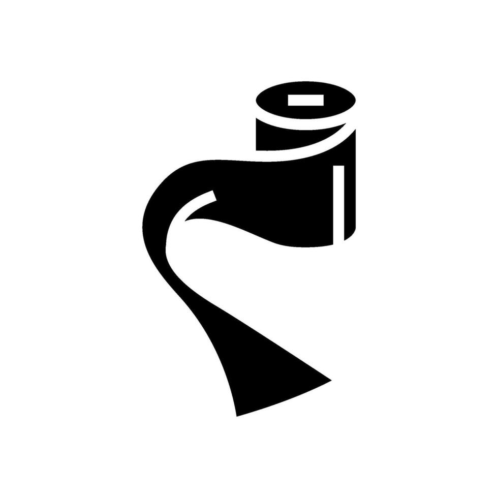 unrolling toilet paper glyph icon illustration vector