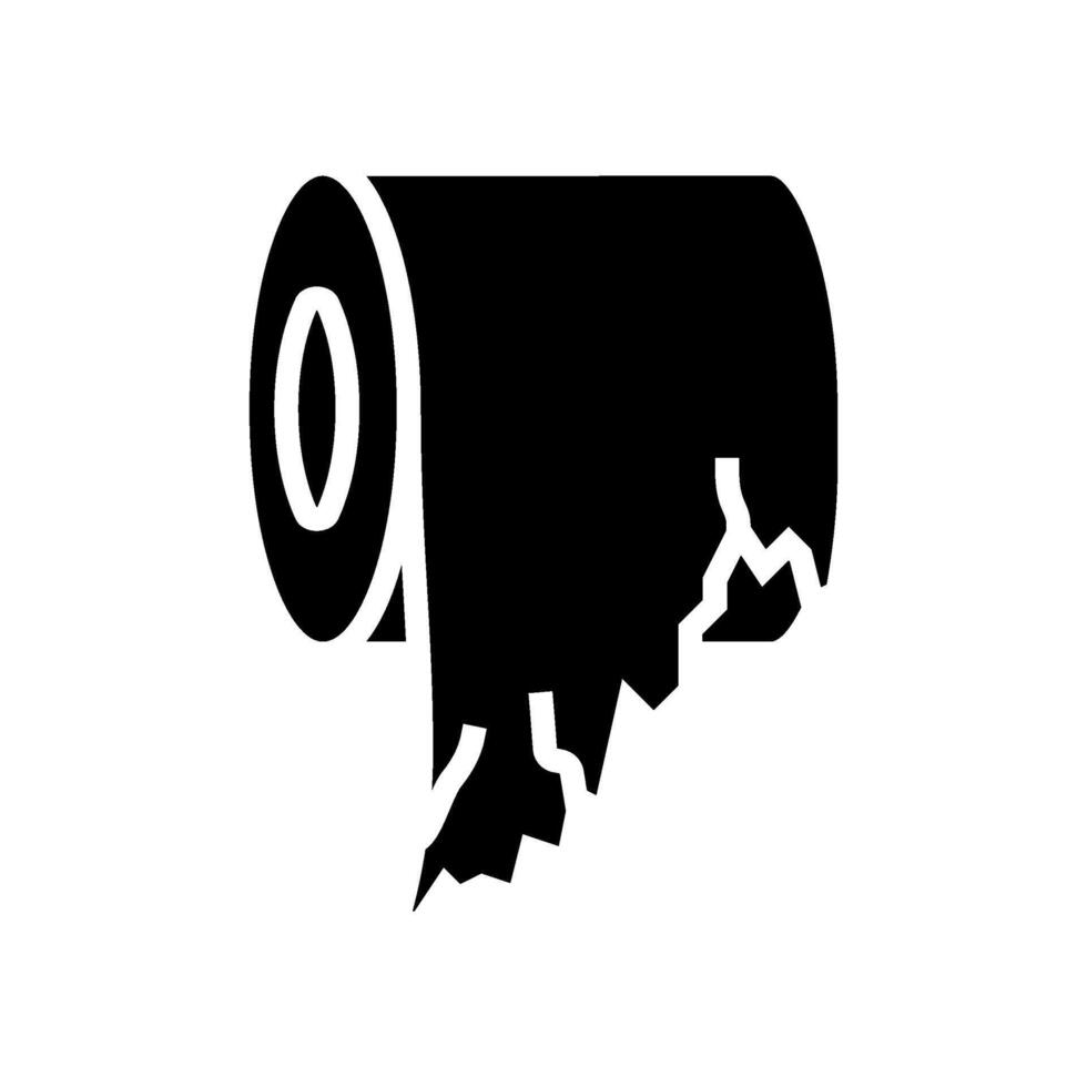 rip line toilet paper glyph icon illustration vector