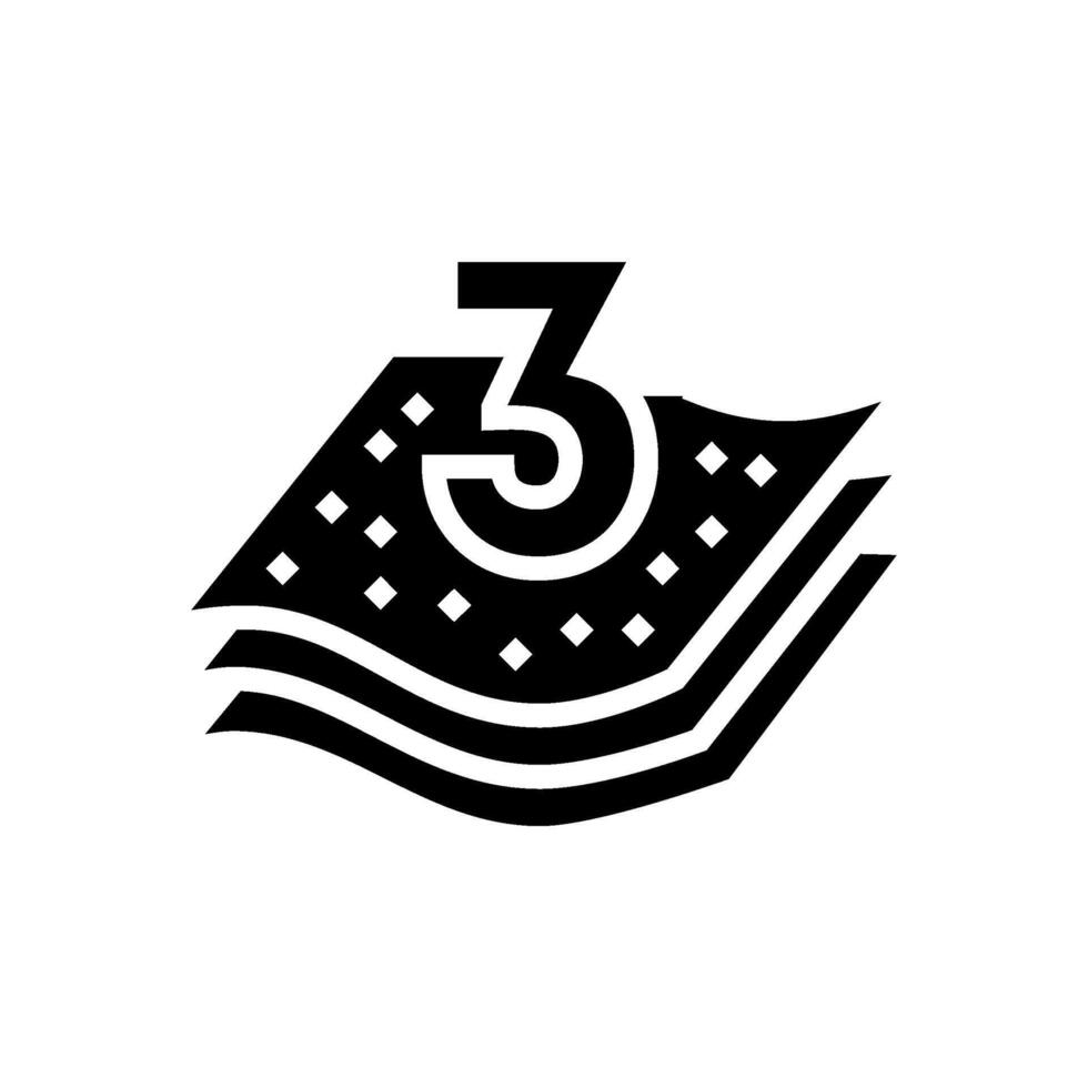 three ply toilet paper glyph icon illustration vector