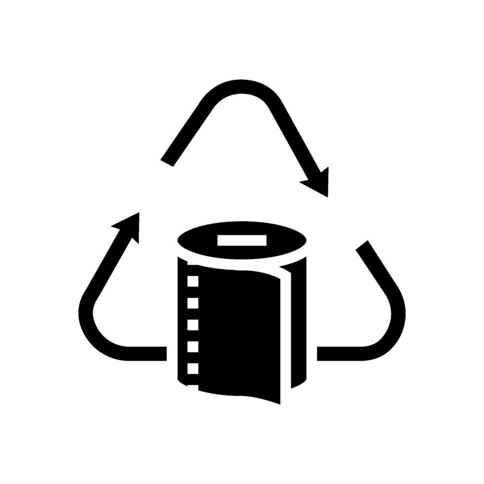 recycled toilet paper glyph icon illustration vector