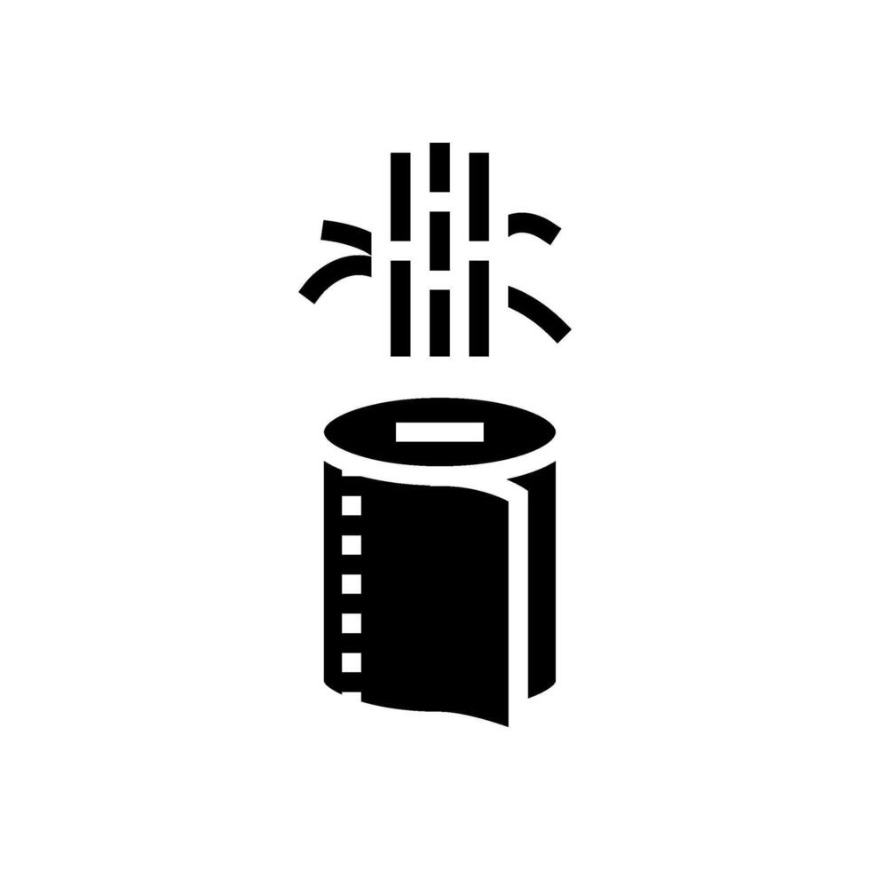 friendly bamboo toilet paper glyph icon illustration vector