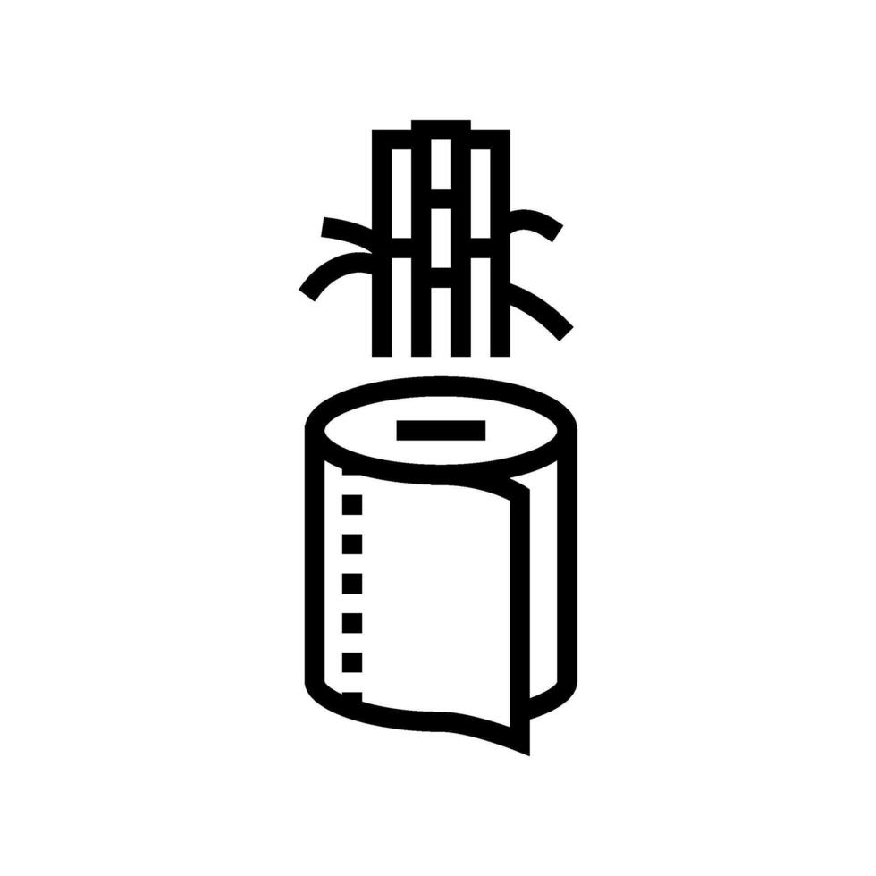 friendly bamboo toilet paper line icon illustration vector