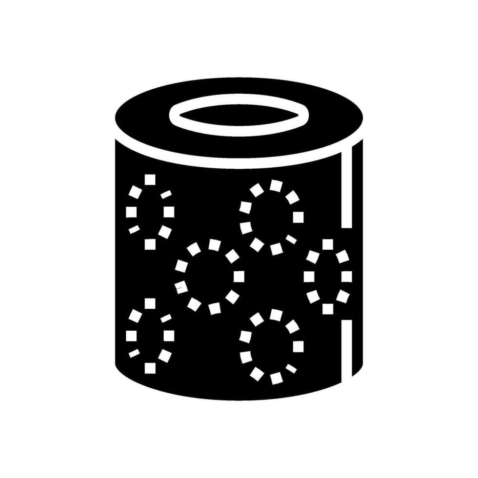 embossed pattern toilet paper glyph icon illustration vector