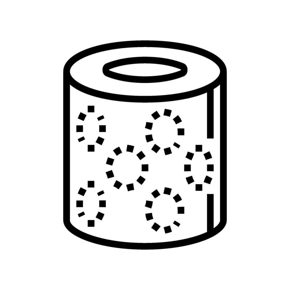 embossed pattern toilet paper line icon illustration vector