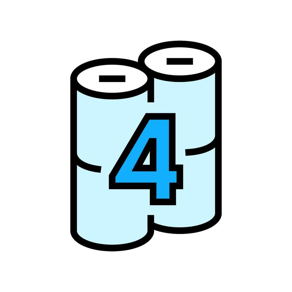 four pack toilet paper color icon illustration vector