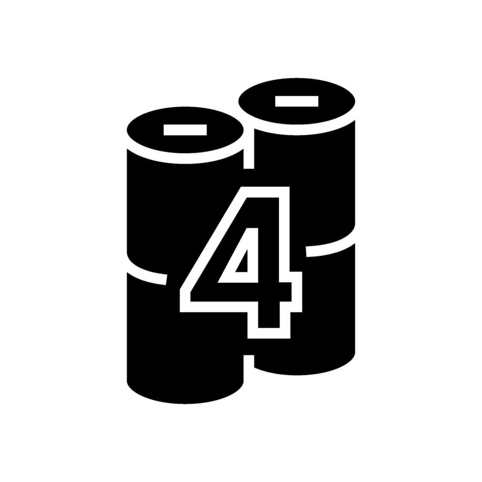 four pack toilet paper glyph icon illustration vector