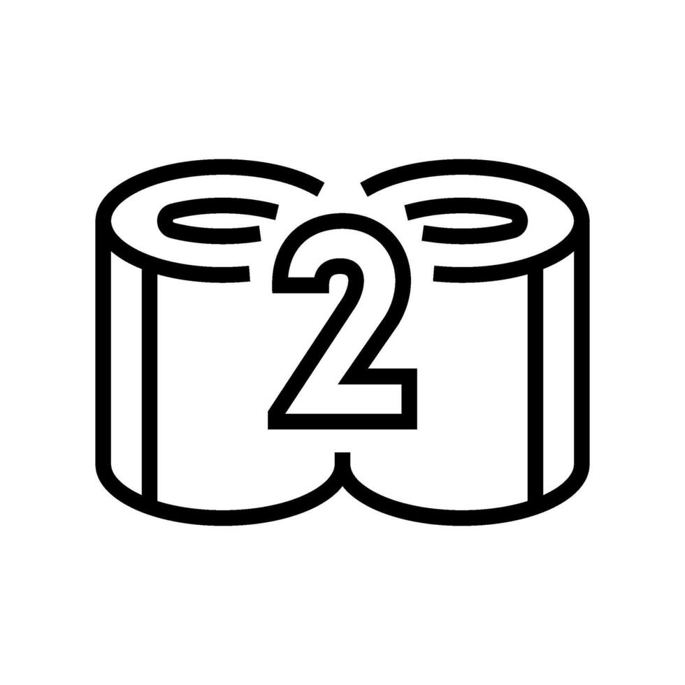 two pack toilet paper line icon illustration vector