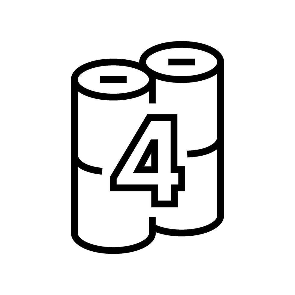four pack toilet paper line icon illustration vector