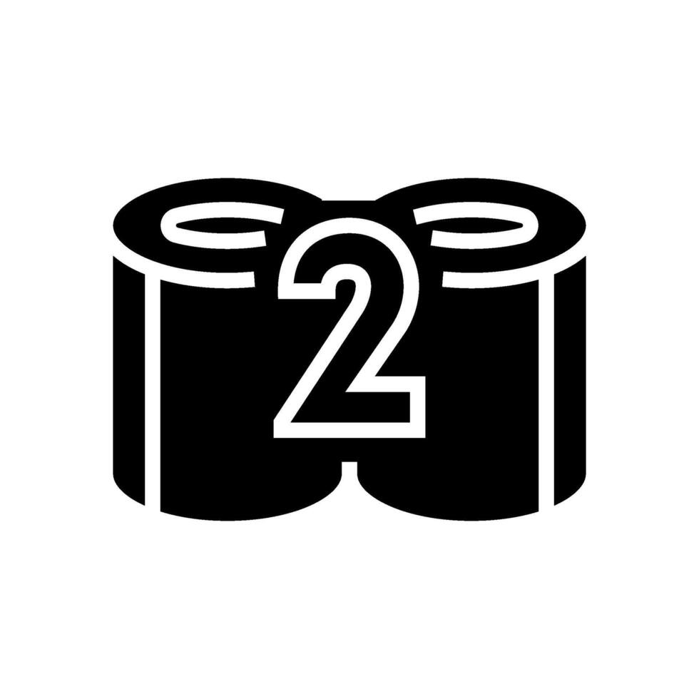 two pack toilet paper glyph icon illustration vector