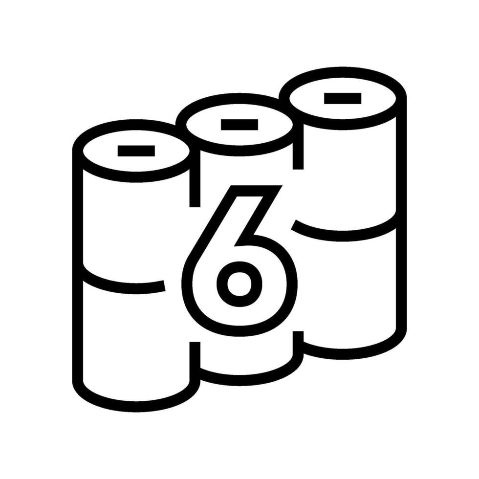 six pack toilet paper line icon illustration vector