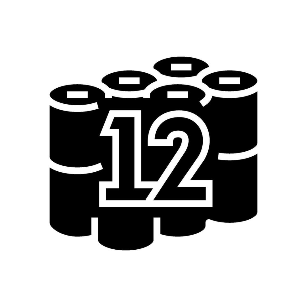 twelve pack toilet paper glyph icon illustration vector