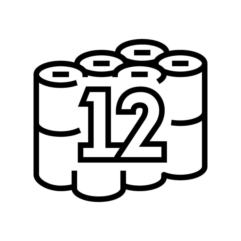 twelve pack toilet paper line icon illustration vector