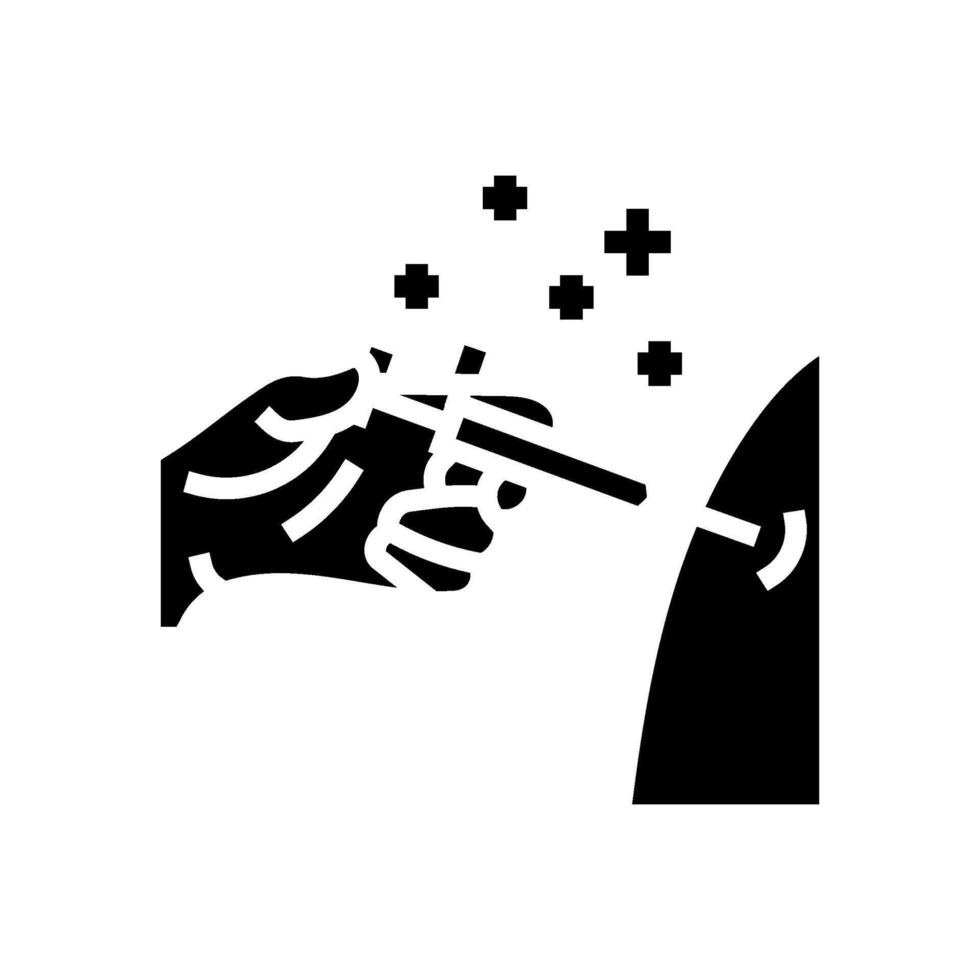 injection into arm immunization glyph icon illustration vector
