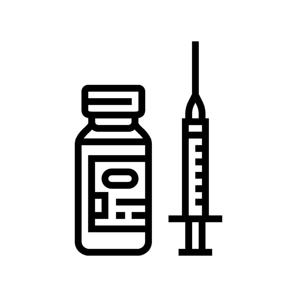 syringe vaccine immunization line icon illustration vector