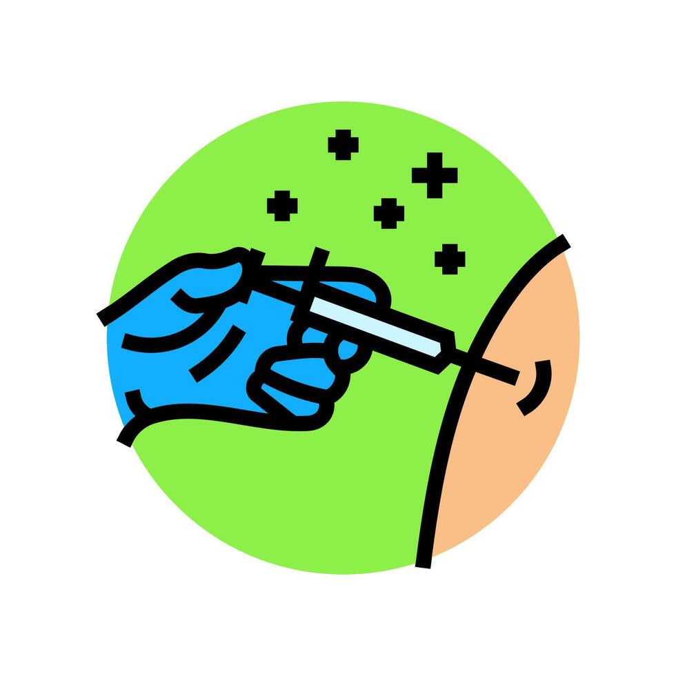 injection into arm immunization color icon illustration vector