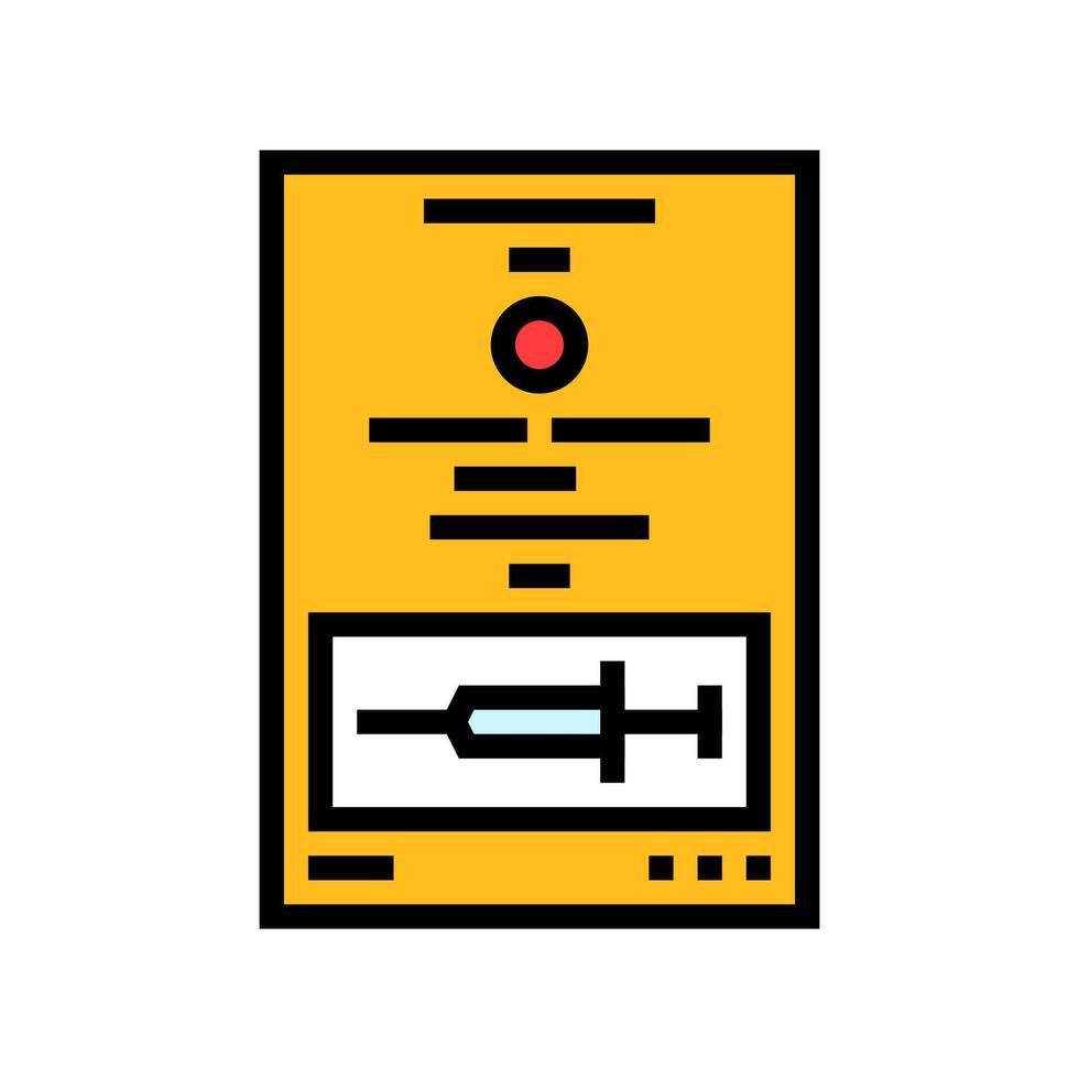 vaccine certificate immunization color icon illustration vector