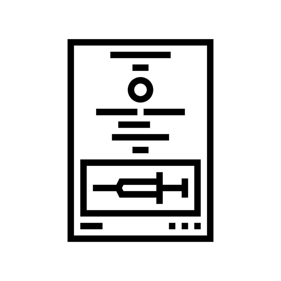 vaccine certificate immunization line icon illustration vector