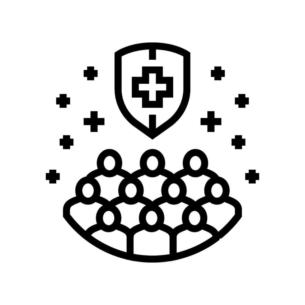 herd immunity immunization line icon illustration vector