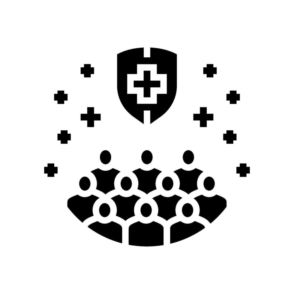 herd immunity immunization glyph icon illustration vector